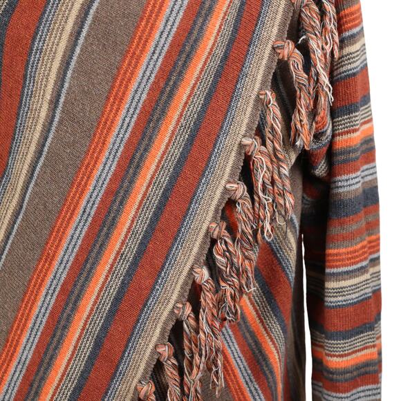 Goldstitch Brown Striped Fringe Cardigan Sweater | Size M - Picture 3 of 10